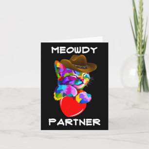 Tarjeta Gracioso gato animal Meowdy Partner Western Line D