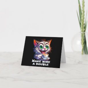 Tarjeta Gracioso gato doble de espresso