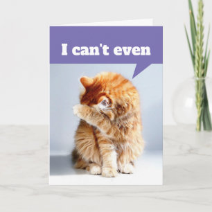 Tarjeta Gracioso gato dramático - No puedo ni siquiera la 