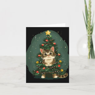 Tarjeta Gracioso Gato En Navidades Disfraces De Decoración
