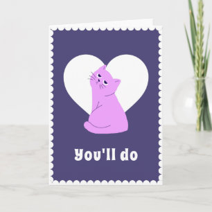 Tarjeta Gracioso gato gruñón anti-El día de San Valentín S