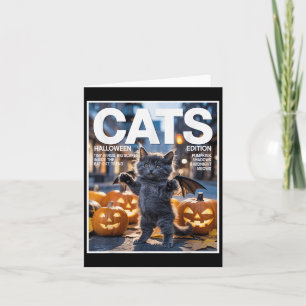 Tarjeta Gracioso Gato Negro En El Vestido De Bat Cuse Zine