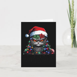 Tarjeta Gracioso Gato Negro Merry Kissmy Xmas Luz Pajamas