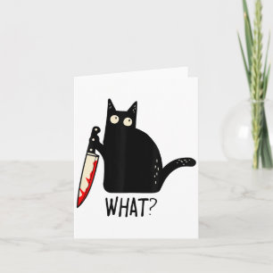 Tarjeta Gracioso gato negro qué... que tiene hombres sangr