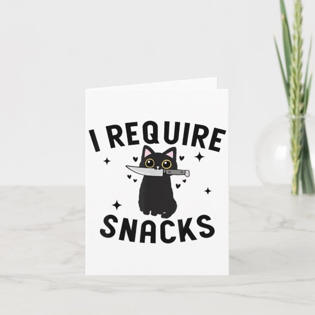 Tarjeta Gracioso Gato Negro, Reto Aperitivos (Anverso)