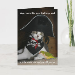 Tarjeta Gracioso gato pirata