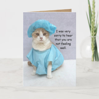 Tarjeta Gracioso gato ponerse bien