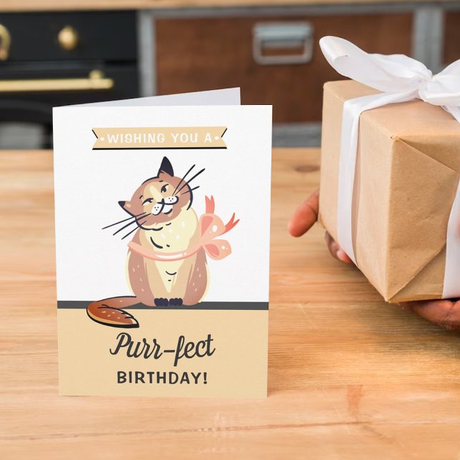 Tarjeta Gracioso gato "Purr-fect" Cualquier cumpleaños de  (Subido por el creador)