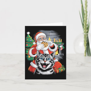 Tarjeta Gracioso gato Selfie Santa Navidades Hombres Mujer