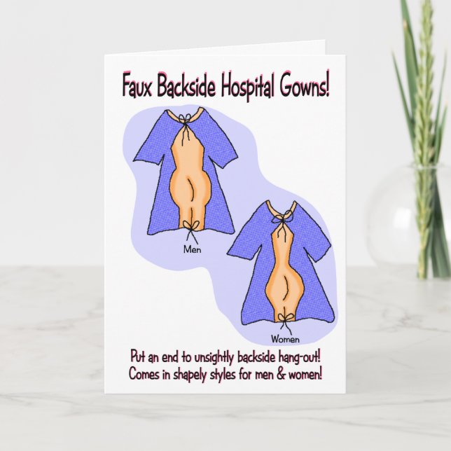 Tarjeta Gracioso Get Well Card: Humor de traje del hospita (Anverso)