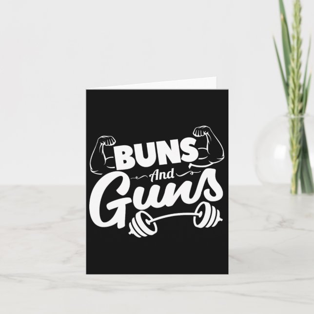Tarjeta Gracioso Gimnasio Buns And Guns (Anverso)
