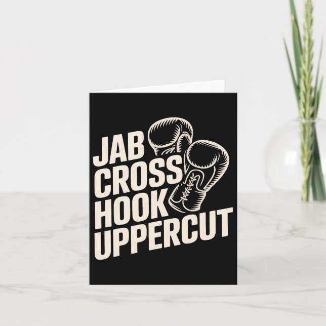 Tarjeta Gracioso Gimnasio De Boxeo Jab Cross Hook Uppercut (Anverso)
