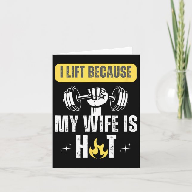 Tarjeta Gracioso Gimnasio Rat I Lift Porque Mi Esposa Es H (Anverso)