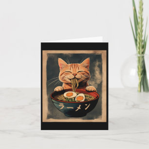Tarjeta Gracioso Ginger Cat Ramen Gráfico japonés Tee Kawa