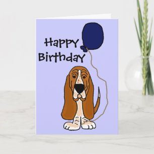 Tarjeta Gracioso globo azul de la hebilla de Basset