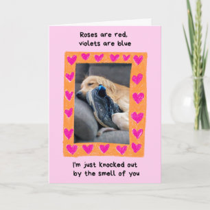 Tarjeta Gracioso Golden Retriever con Shoe Valentine