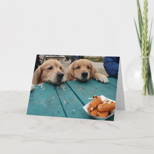 Tarjeta Gracioso Golden Retriever Perros Deseos de cumplea (Anverso)