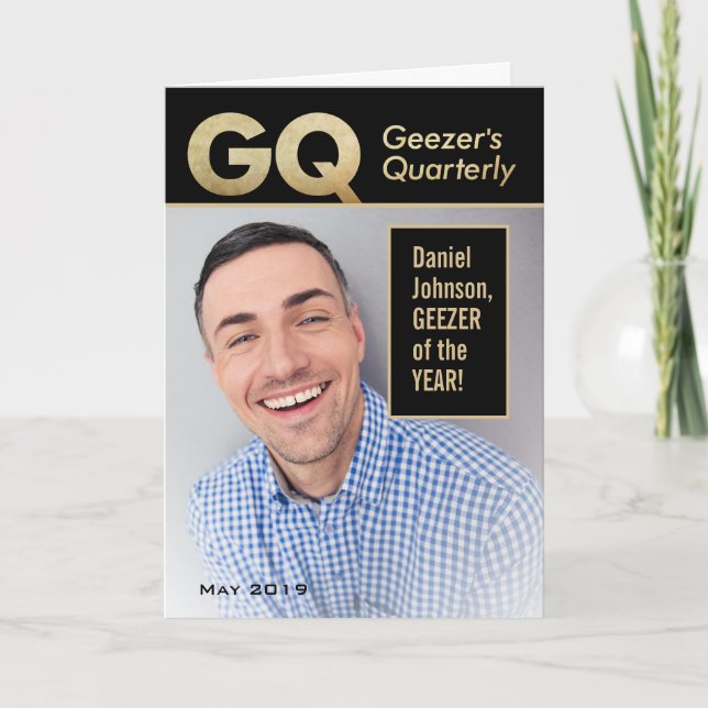Tarjeta Gracioso GQ- Foto trimestral de Geezer Personaliza (Anverso)