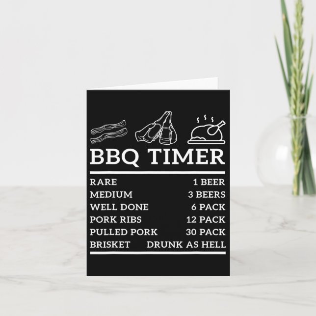 Tarjeta Gracioso Grill Que Dice Bbq Timer Bbq Beer Grill D (Anverso)