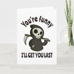 Tarjeta Gracioso Grim Reaper Skeleton Halloween