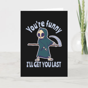 Tarjeta Gracioso Grim Reaper Skeleton Halloween