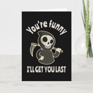 Tarjeta Gracioso Grim Reaper Skeleton Halloween