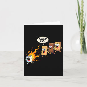 Tarjeta Gracioso grupo Camping Smores Hug Cute Smores