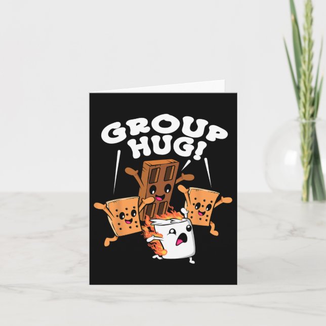 Tarjeta Gracioso grupo Camping Smores Hug Marshmallow Choc (Anverso)