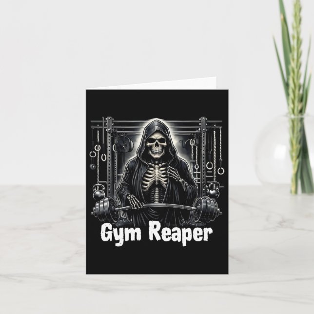 Tarjeta Gracioso Gym Reaper Workout Bodybuilding (Anverso)