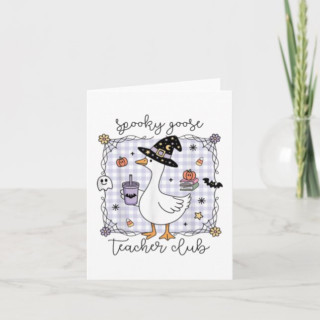 Tarjeta Gracioso Halloween Silly Goose Witch Spooky Goose  (Anverso)