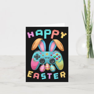 Tarjeta Gracioso Happy Easter Bunny Gaming Controller B