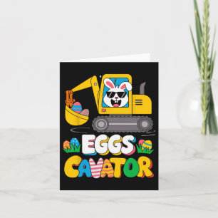 Tarjeta Gracioso Happy Easter Cavator Excavator Set B