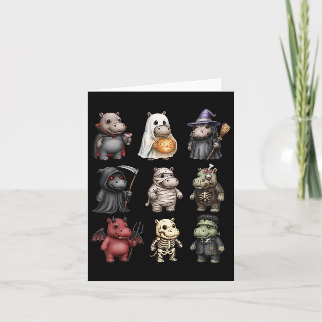 Tarjeta Gracioso Hip Ghost Witch Zombie Halloween Costuve  (Anverso)