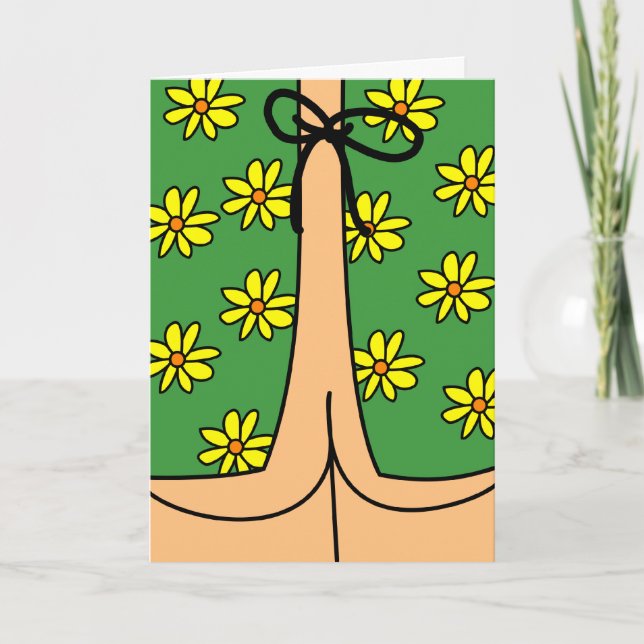 Tarjeta Gracioso hospital con bata y culo se siente mejor  (Anverso)