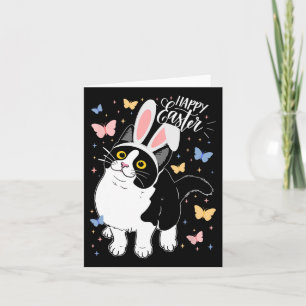 Tarjeta Gracioso Huevo negro de Pascua Feliz Conejo de Pas