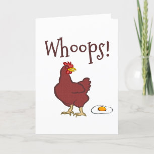 Tarjeta Gracioso Humorístico Whoops Chicken Con Huevo Frit