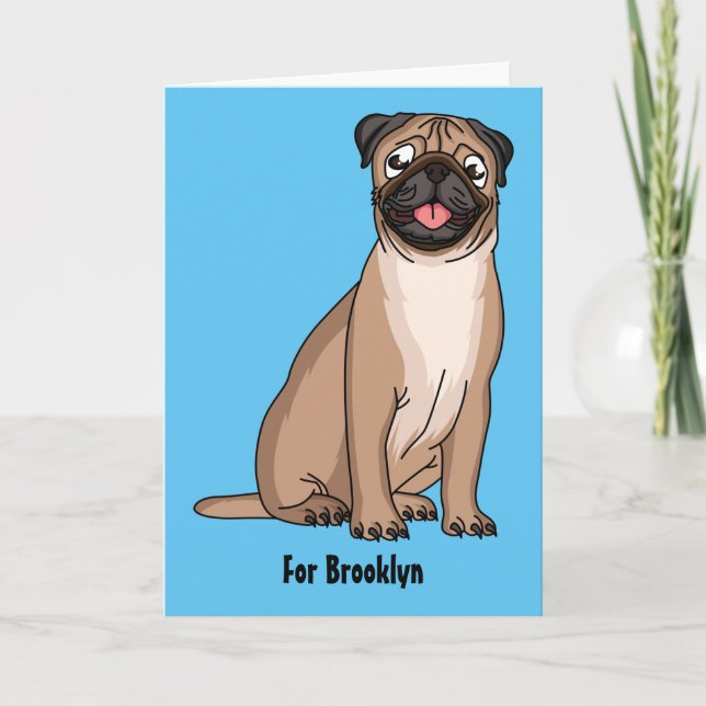 Tarjeta Gracioso ilustracion de personalizado de perro de  (Anverso)