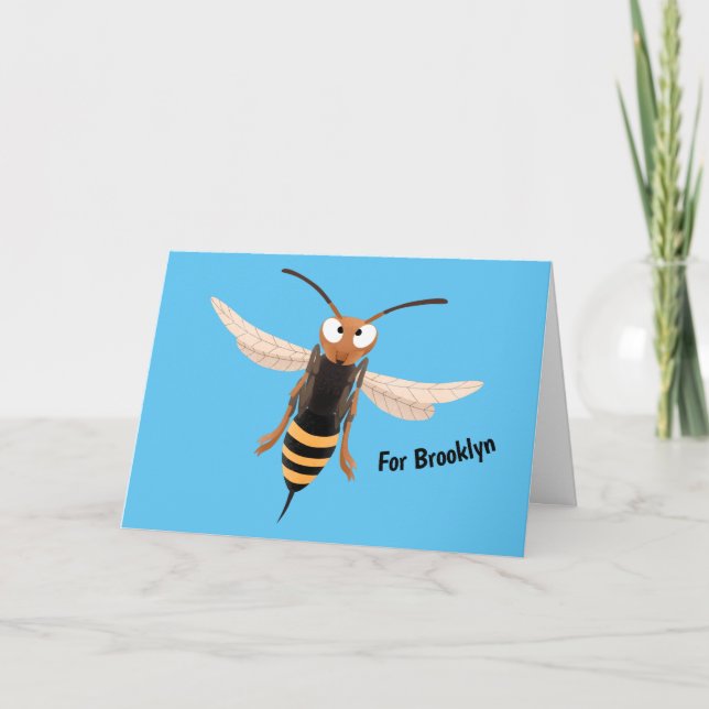 Tarjeta Gracioso ilustracion personalizado de avispas de a (Anverso)