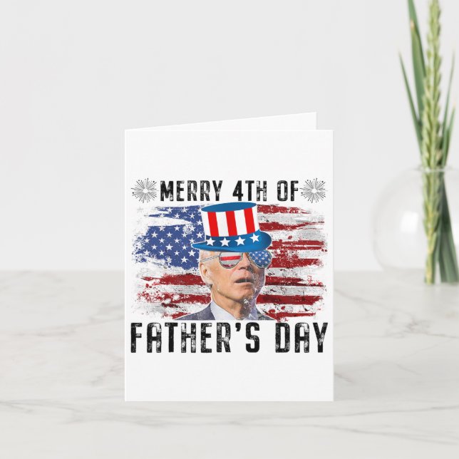 Tarjeta Gracioso Joe Biden 4 De Julio 4 De Los Padres D (Anverso)