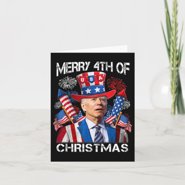 Tarjeta Gracioso Joe Biden 4 De Julio De Navidades (Anverso)