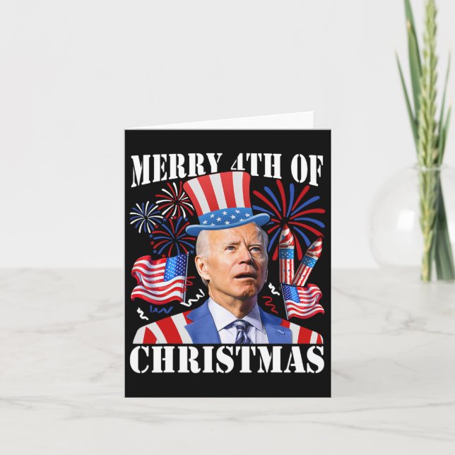 Tarjeta Gracioso Joe Biden 4 De Julio De Navidades (Anverso)
