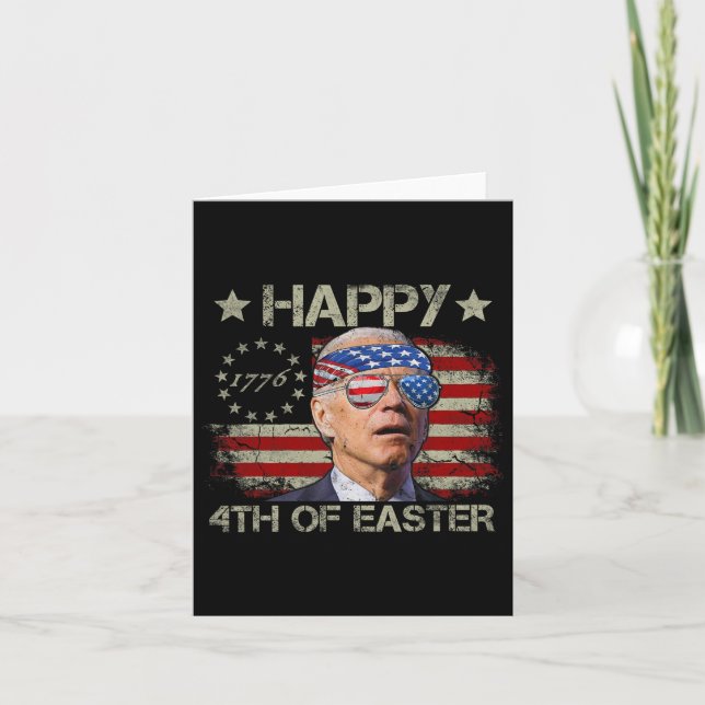 Tarjeta Gracioso Joe Biden 4 De Julio Feliz 4 De Pascua De (Anverso)