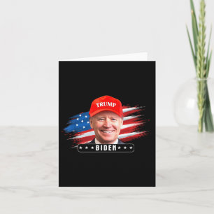 Tarjeta Gracioso Joe Biden con el Gorra Trump