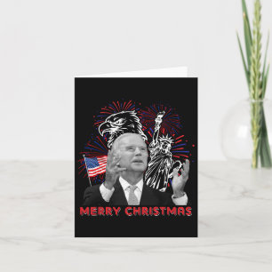 Tarjeta Gracioso Joe Biden Feliz Navidad En Julio Bandera