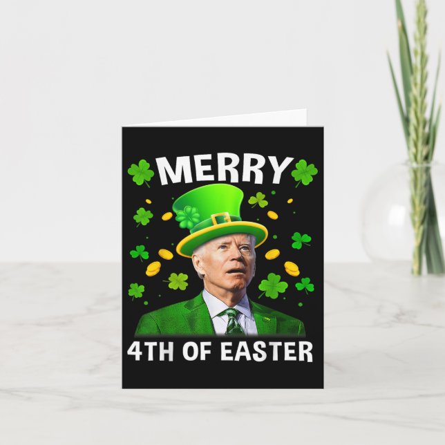 Tarjeta Gracioso Joe Biden St Patricks Day 4 De Marzo Del  (Anverso)