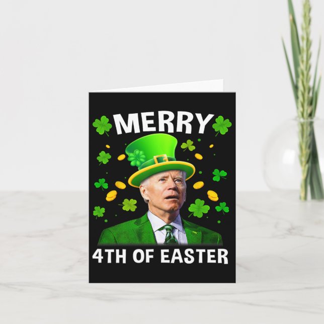 Tarjeta Gracioso Joe Biden St Patricks Day 4 De Marzo Del  (Anverso)
