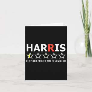 Tarjeta Gracioso Kamala Harris Muy Malo No Recomendaría V