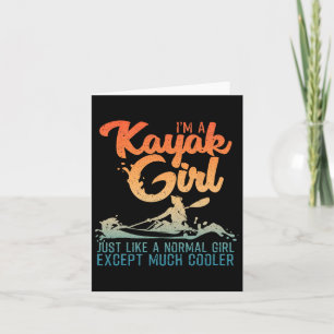 Tarjeta Gracioso Kayak Chica Arte Para Mujeres Kayaking Lo