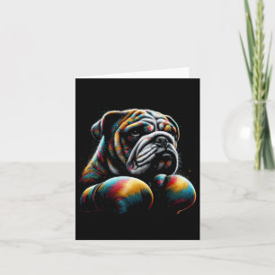Tarjeta Gracioso Kickboxing O Boxing Perro De Bulldog Para