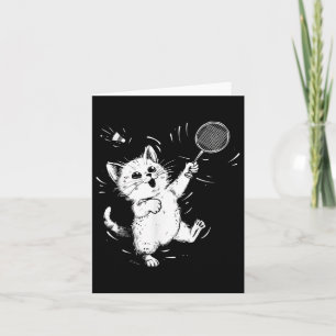 Tarjeta Gracioso lanzador Badminton Cute Cat Badminton